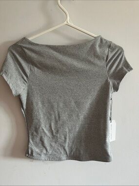 Women's Short-Sleeve Boatneck Tee in Heather Grey